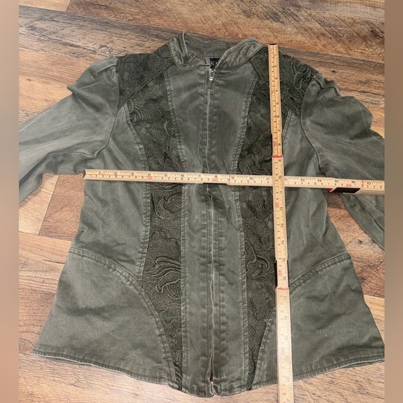 INC International Concepts Olive Green Lace Jacket - Picture 6 of 6